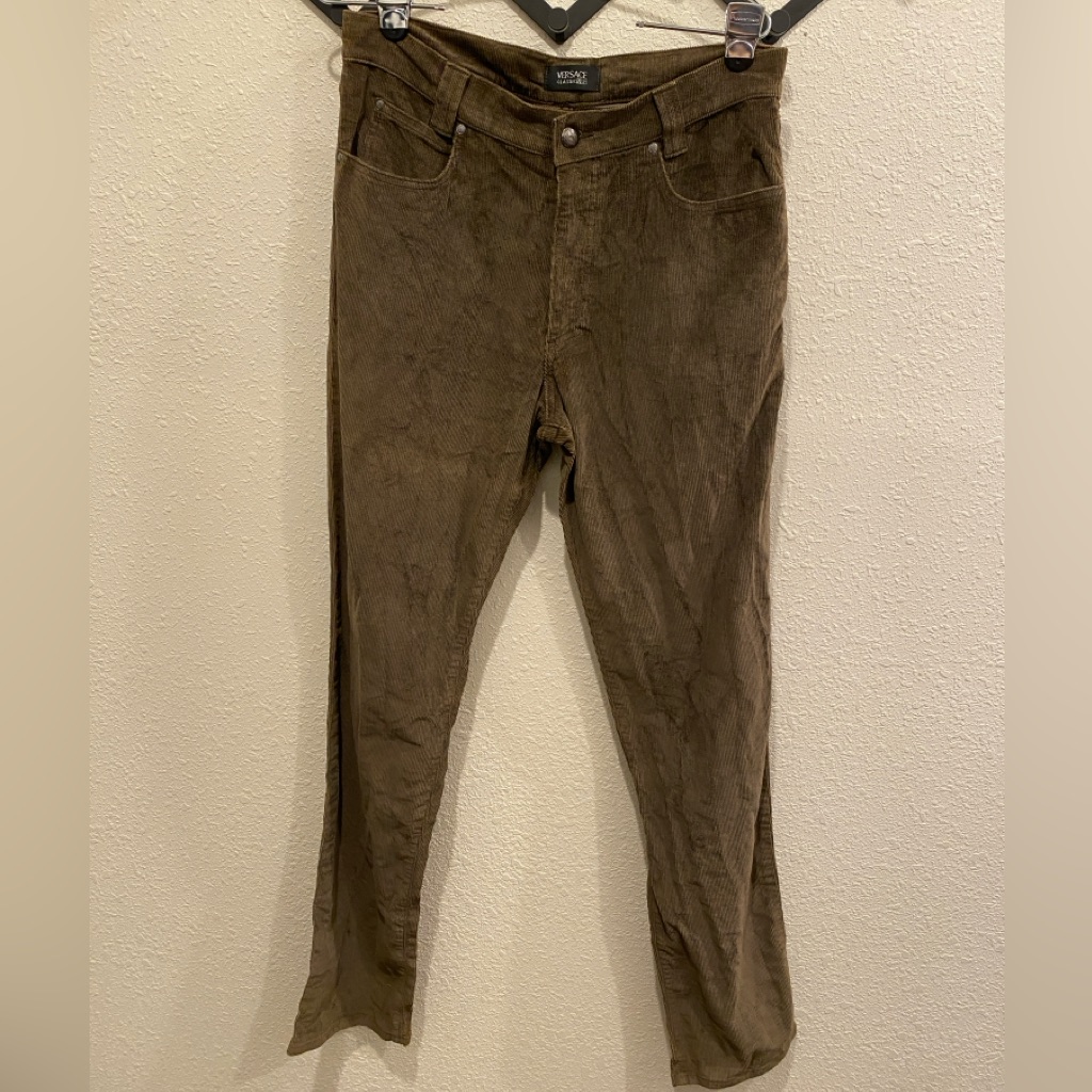 Versace Classic V2 Brown Corduroy Pants Men’s Size 33 (Measures Like A 31)